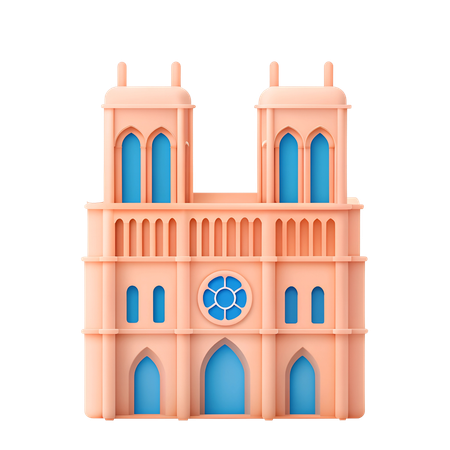 Notre Dame Cathedral  3D Icon