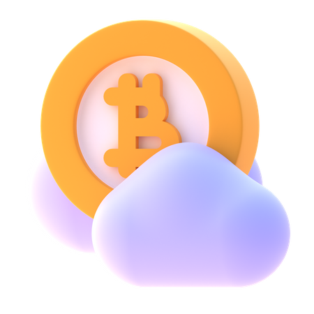 Bitcoin en la nube  3D Icon