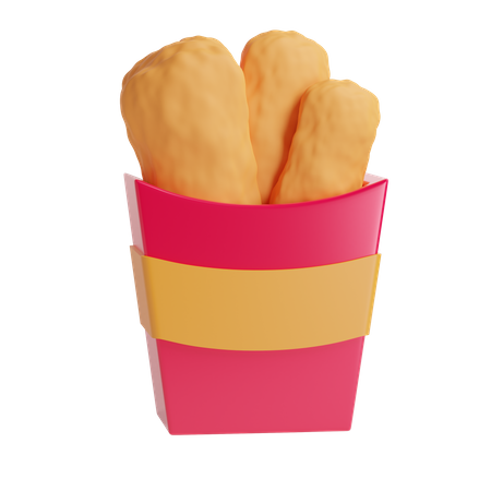 Nugget de pollo  3D Illustration