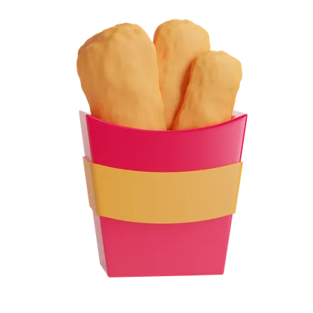 Nugget de pollo  3D Illustration