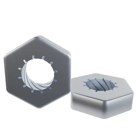 Nut Bolts  3D Icon