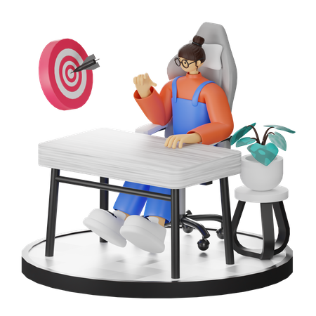 Objetivo empresarial  3D Illustration