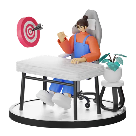 Objetivo empresarial  3D Illustration