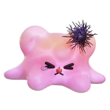 Octopus Hurted By Sea Urchin  3D Icon