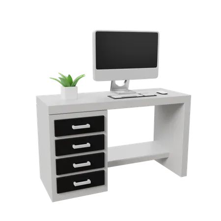 Office Desk  3D Illustration