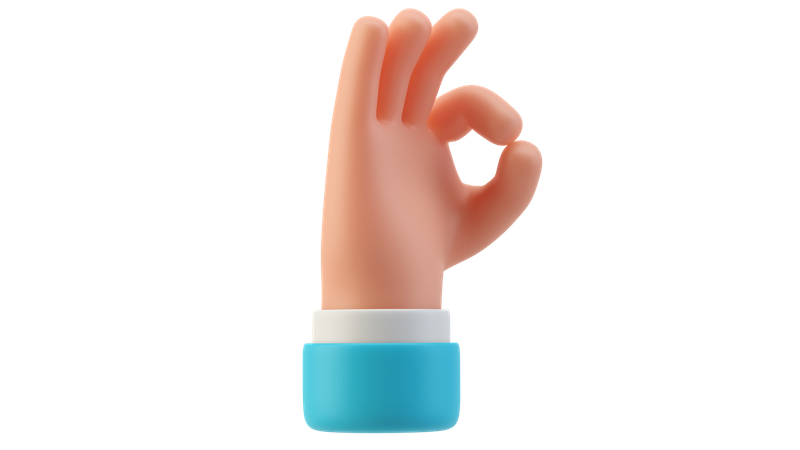 Ok hand gesture  3D Illustration