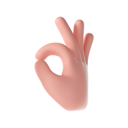 Ok hand gesture  3D Illustration