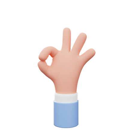 Ok Hand Gesture  3D Illustration