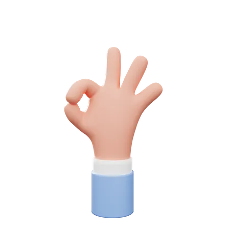 Ok Hand Gesture  3D Illustration