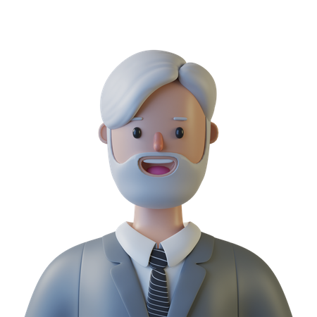 Old Businessman  3D Illustration