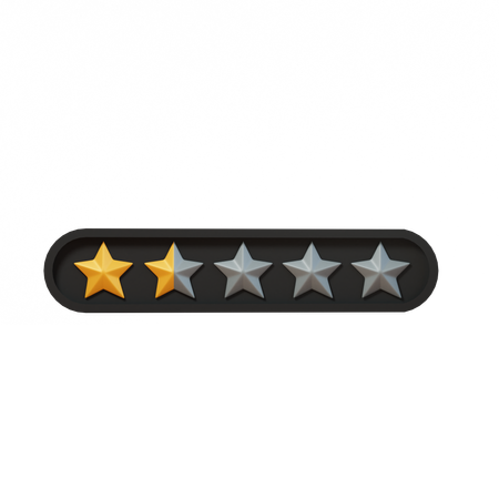 One Point Five Star Rating  3D Icon