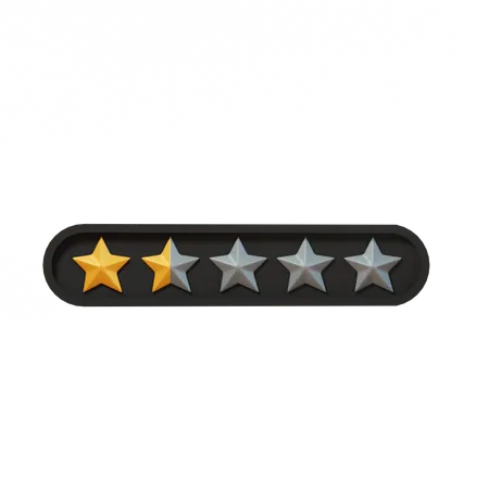 One Point Five Star Rating  3D Icon