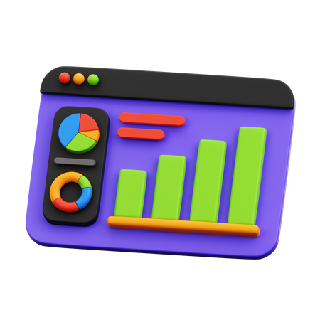 Online Analysis Graph  3D Icon