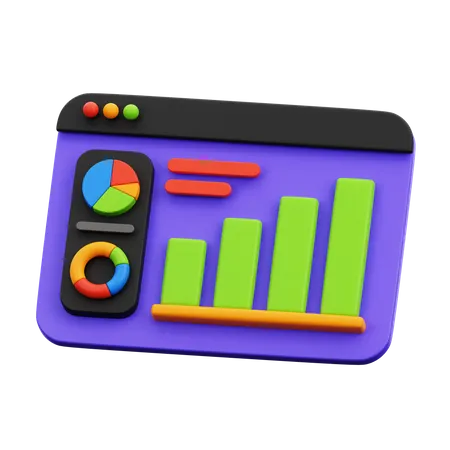 Online Analysis Graph  3D Icon