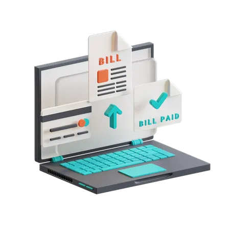 Online bill  3D Icon