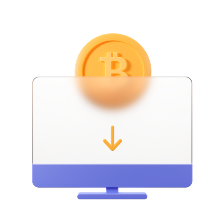 Online Bitcoin  3D Illustration