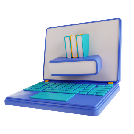 Online Book Library  3D Icon