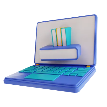 Online Book Library  3D Icon