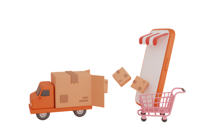 Online Delivery Tracking  3D Illustration