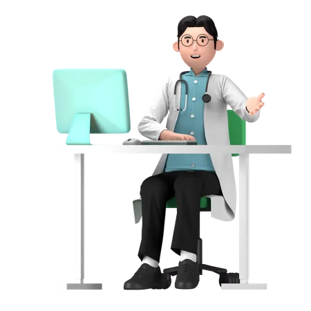 Online Doctor Consulting  3D Icon