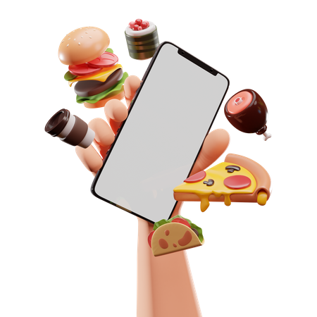 Online fast food ordering application  3D Illustration