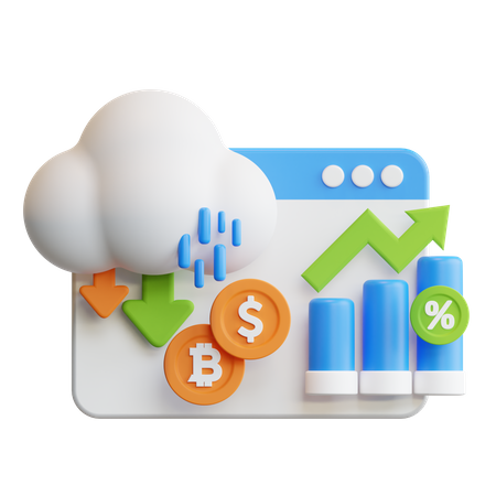 Online Financial Profit  3D Icon