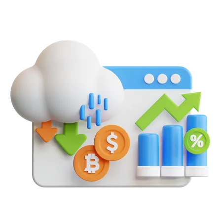 Online Financial Profit  3D Icon