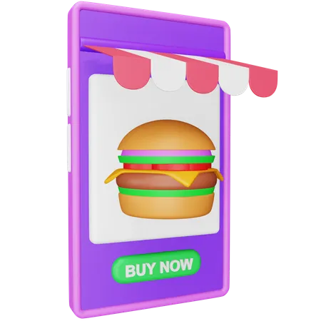 Online Food Order  3D Icon