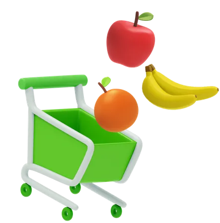 Online Fruits Shopping  3D Illustration