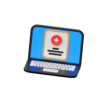 Online Healthcare Report  3D Icon