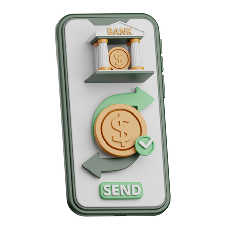 Online Money Transfer  3D Icon