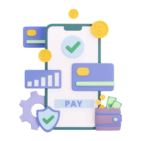 Online Payment Successful  3D Illustration