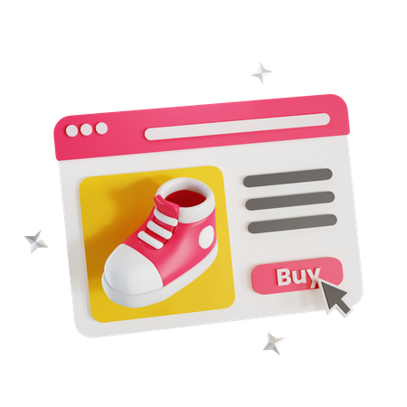 Online Shoes Shopping  3D Illustration