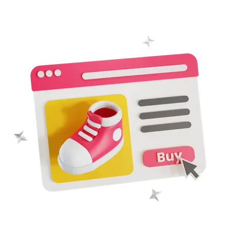 Online Shoes Shopping  3D Illustration