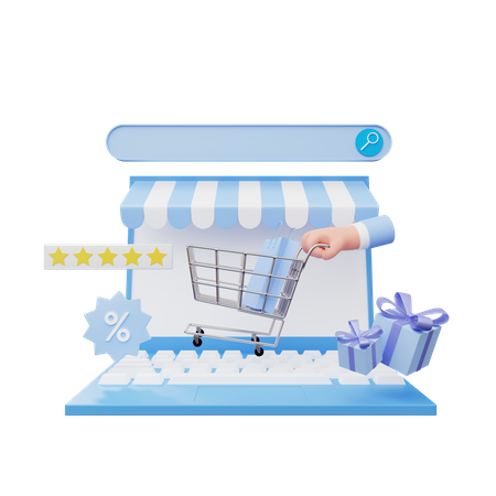 Online Shopping  3D Illustration