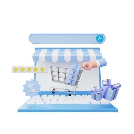 Online Shopping  3D Illustration