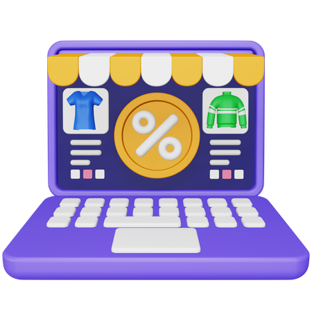 Online Shopping Discount  3D Icon