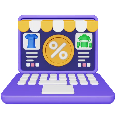 Online Shopping Discount  3D Icon