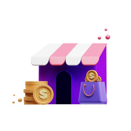 Online Shopping Store  3D Illustration