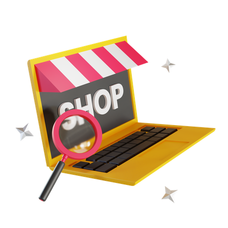 Online Shopping Store  3D Illustration