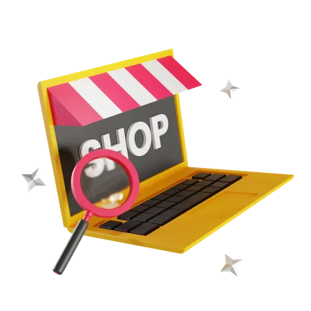 Online Shopping Store  3D Illustration