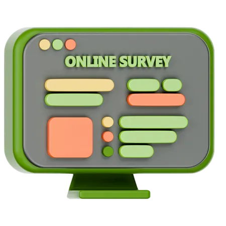 Online Survey  3D Icon