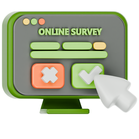 Online Survey  3D Icon