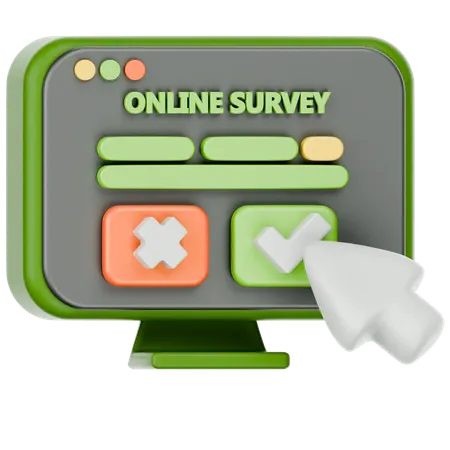 Online Survey  3D Icon