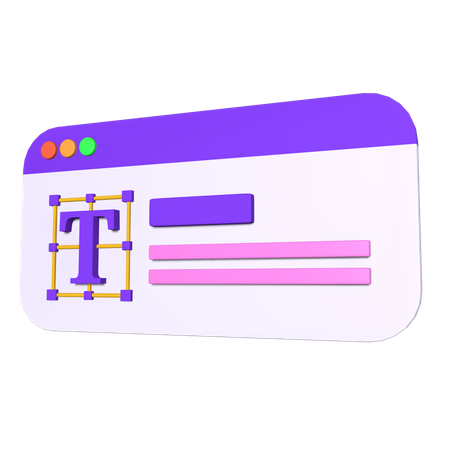 Online Text Editing  3D Icon