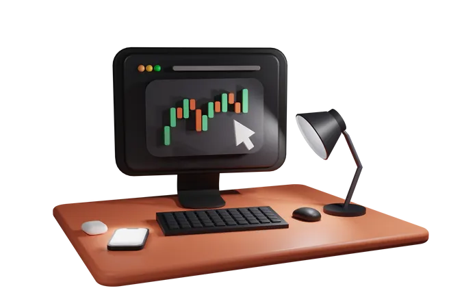 Online Trading  3D Illustration