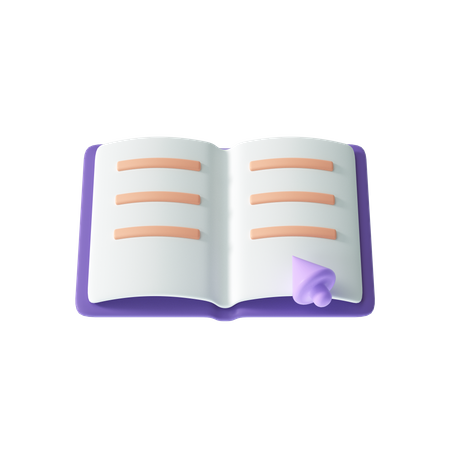 Open Book  3D Illustration