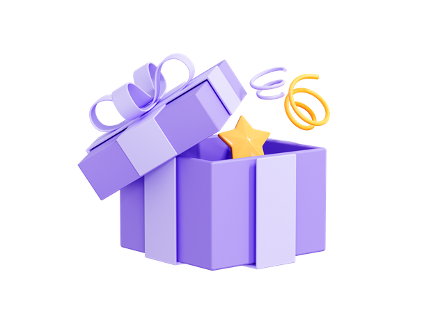 Open Gift Box  3D Icon