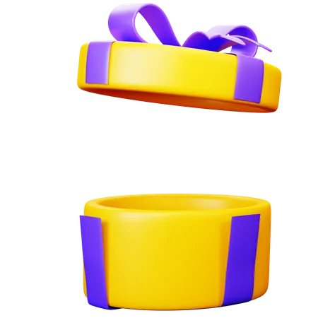 Open Gift Box Oval  3D Icon