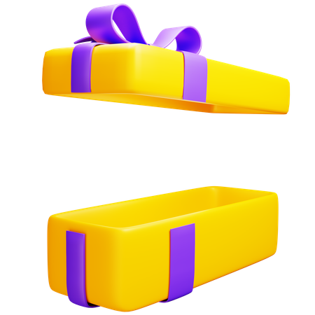 Open Gift Box Rectange  3D Icon